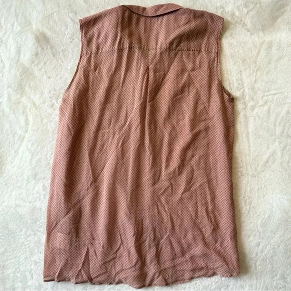 NWOT $375 ROBERT FRIEDMAN Silk Blend Pink and Brown Sheer Blouse - Picture 2 of 9